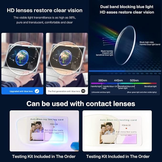 Blue Light Blocking Glasses for Women Men Fashion Computer Screen Gaming TV Phones Anti Eyestrain & UV Glare Glasses