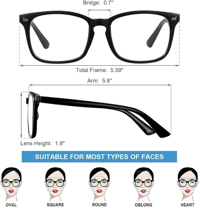 Blue Light Blocking Glasses for Women Men Fashion Computer Screen Gaming TV Phones Anti Eyestrain & UV Glare Glasses