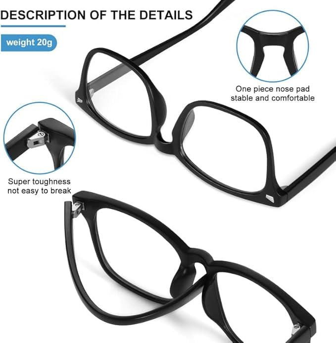 Blue Light Blocking Glasses for Women Men Fashion Computer Screen Gaming TV Phones Anti Eyestrain & UV Glare Glasses