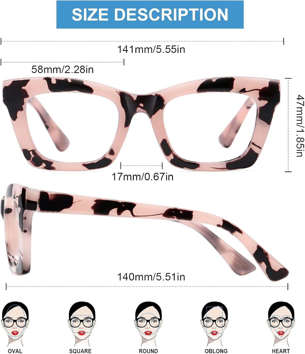 Okany Blue Light Blocking Glasses for Women Men Fashion Computer Screen Gaming TV Phones Anti Eyestrain & UV Glare Glasses 3 Pack