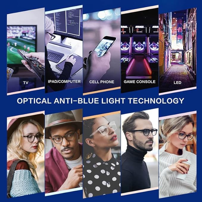 Blue Light Blocking Glasses for Women Men Fashion Computer Screen Gaming TV Phones Anti Eyestrain & UV Glare Glasses
