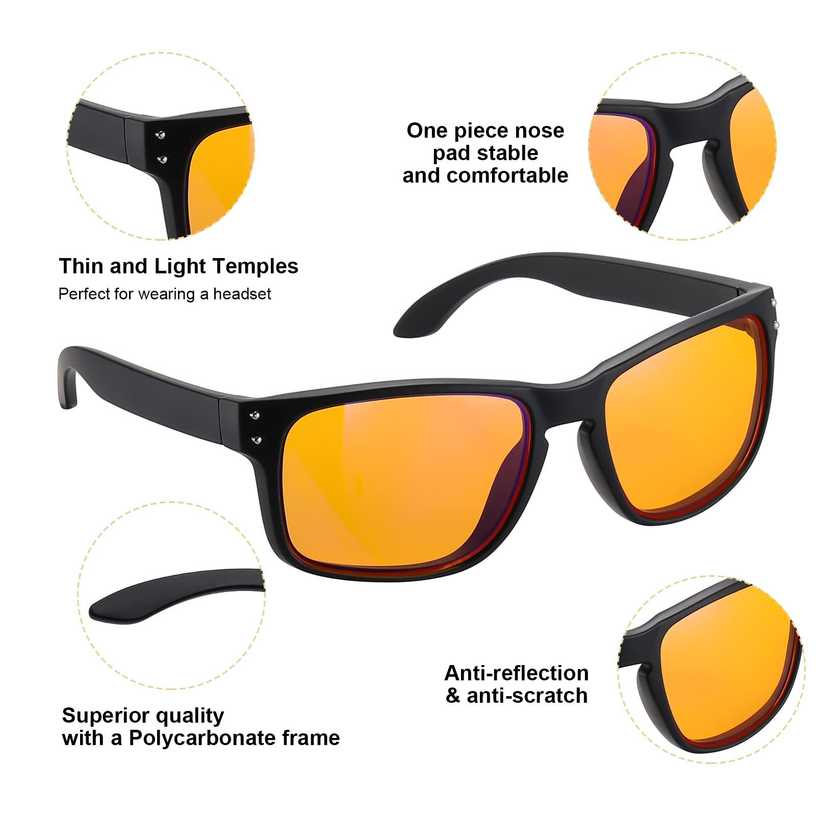 Okany Blue Light Blocking Glasses Gaming Computer Glasses Powerful Professional Screen Filter, 2.0 Upgraded Technology Anti-Fatigue Anti Glare UV Protection & Eyestrain Game Glasses for Women Men