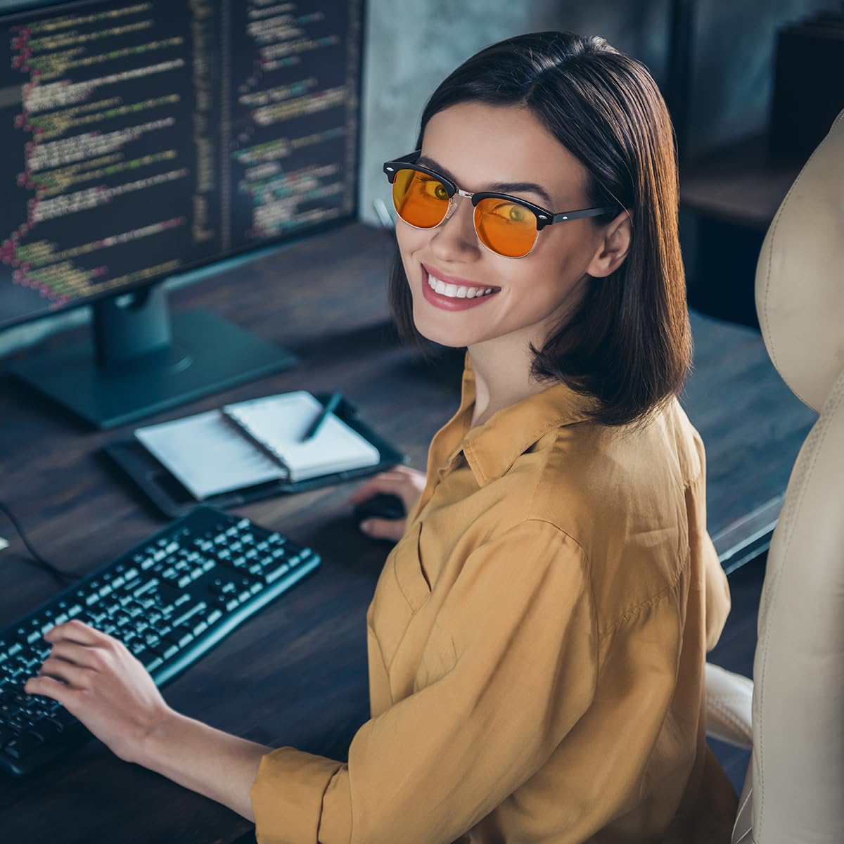 Okany Blue Light Blocking Glasses Gaming Computer Glasses Powerful Professional Screen Filter, 2.0 Upgraded Technology Anti-Fatigue Anti Glare UV Protection & Eyestrain Game Glasses for Women Men