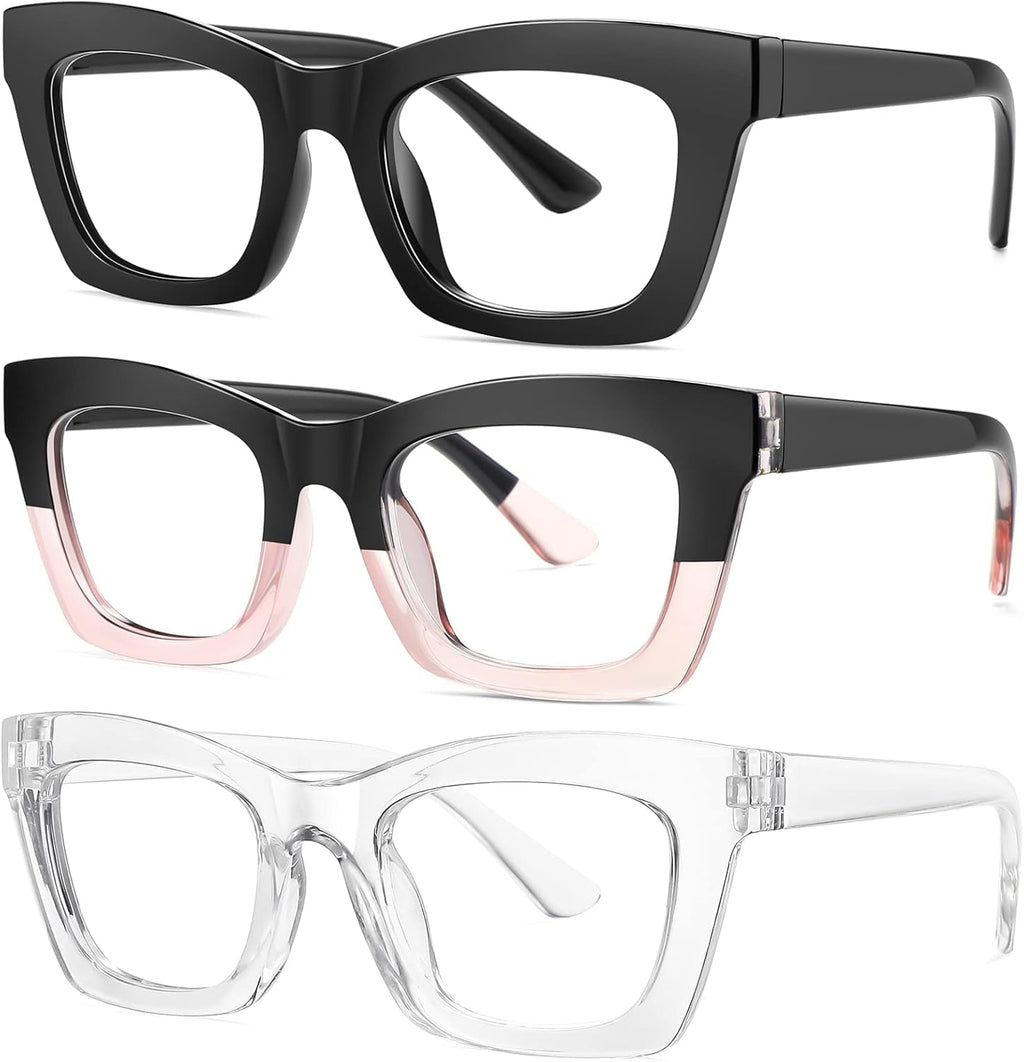 Okany Blue Light Blocking Glasses for Women Men Fashion Computer Screen Gaming TV Phones Anti Eyestrain & UV Glare Glasses 3 Pack