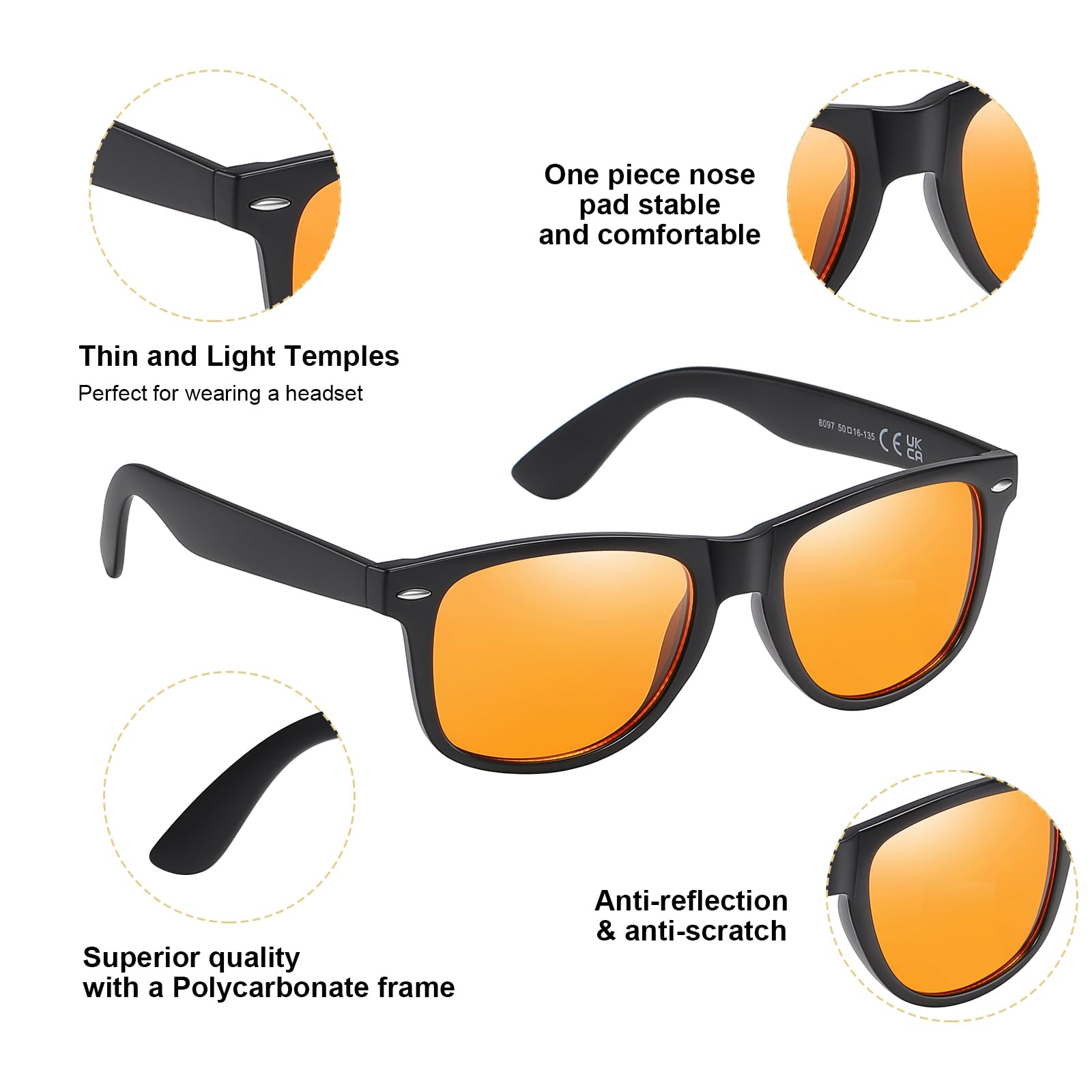 Okany Blue Light Blocking Glasses Gaming Computer Glasses Powerful Professional Screen Filter, 2.0 Upgraded Technology Anti-Fatigue Anti Glare UV Protection & Eyestrain Game Glasses for Women Men