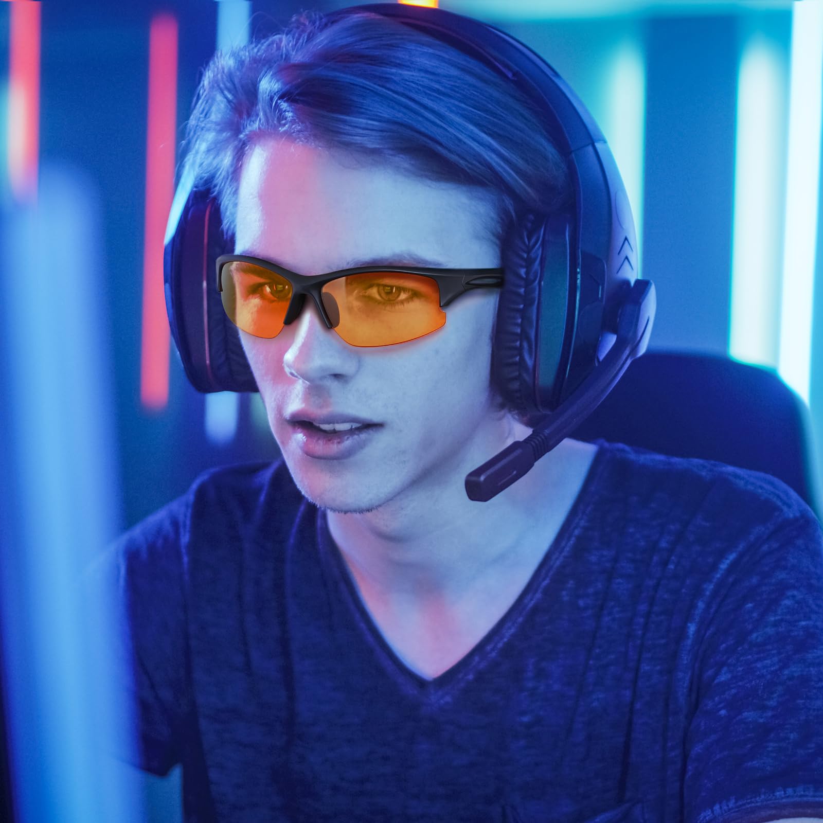 Okany Blue Light Blocking Glasses Gaming Computer Glasses Powerful Professional Screen Filter, 2.0 Upgraded Technology Anti-Fatigue Anti Glare UV Protection & Eyestrain Game Glasses for Women Men
