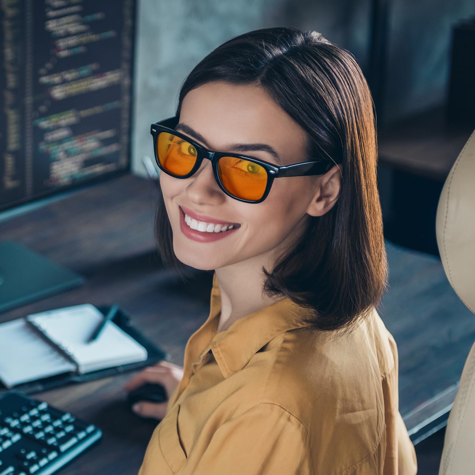 Okany Blue Light Blocking Glasses Gaming Computer Glasses Powerful Professional Screen Filter, 2.0 Upgraded Technology Anti-Fatigue Anti Glare UV Protection & Eyestrain Game Glasses for Women Men
